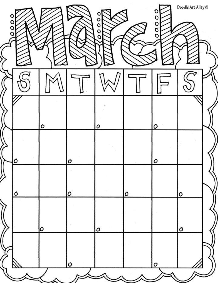 March Coloring Pages for Toddlers