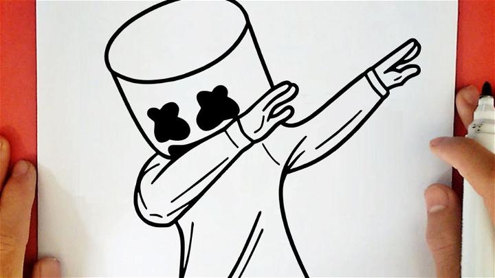 Marshmello Dabbing Drawing