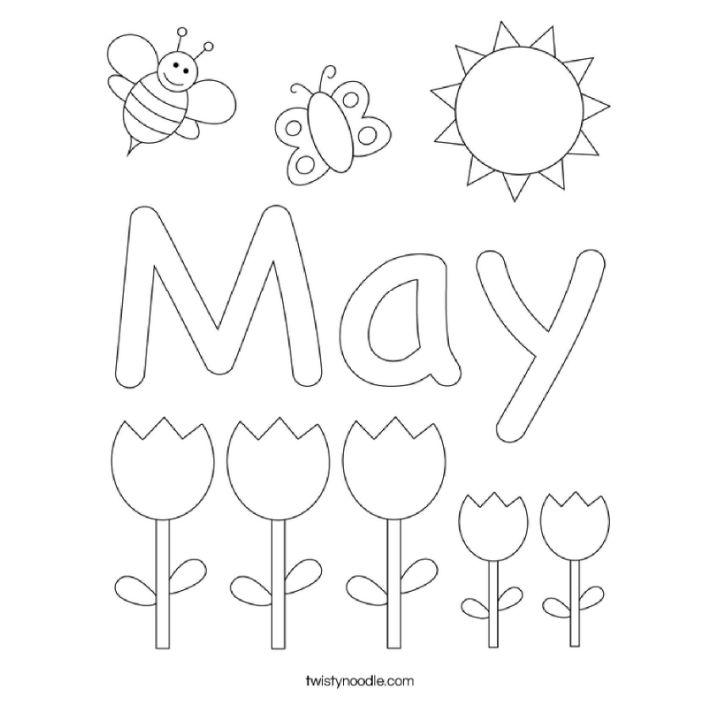May Coloring Pages for Kindergarten
