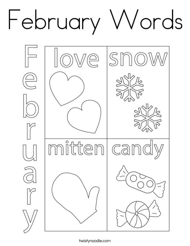 February Month Coloring Pages and Activities