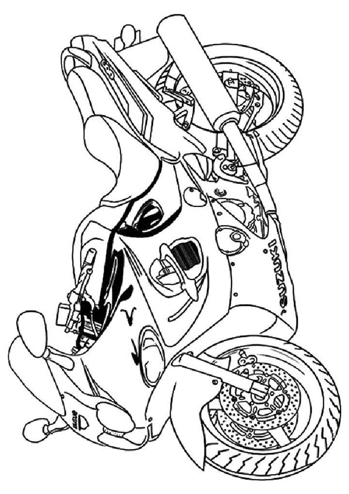 Motorcycle Coloring Pages for Toddlers