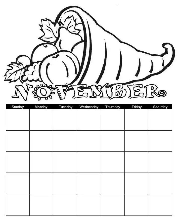 November Coloring Pages for Kids