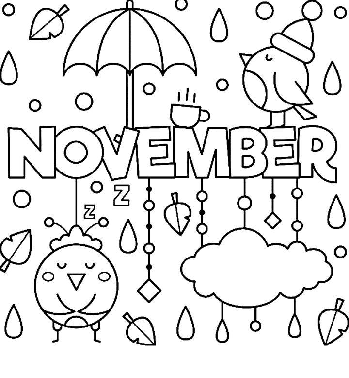 November Coloring Pages for Kindergarten