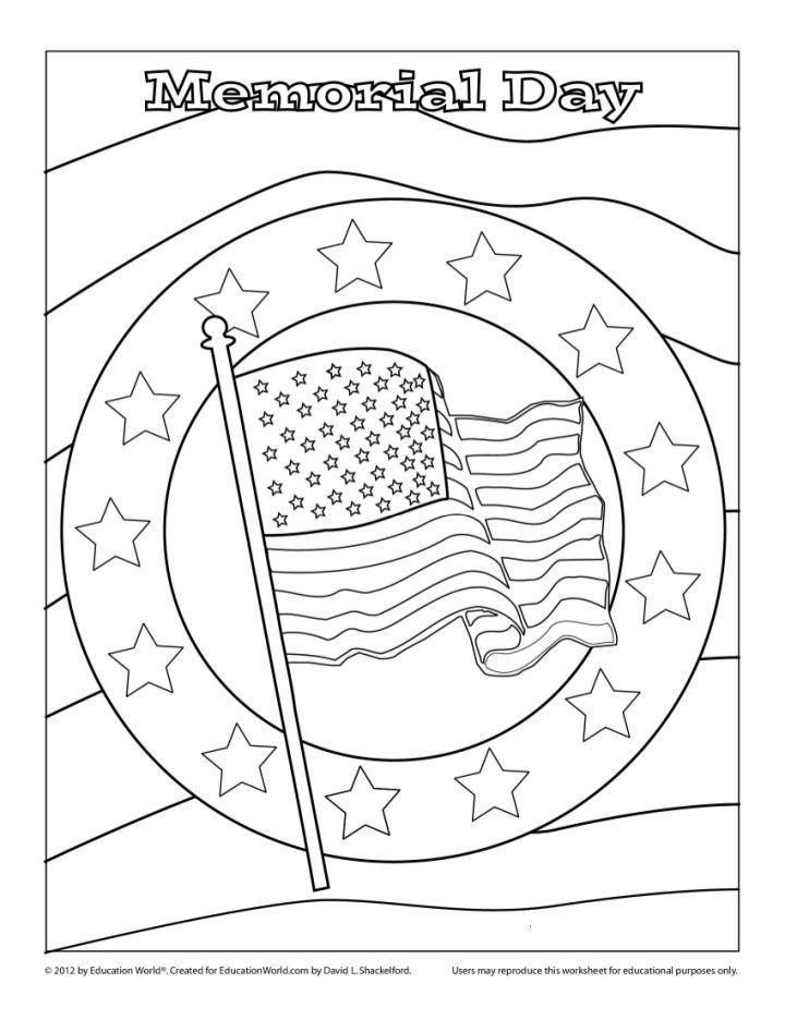 Patriotic Memorial Day Coloring Page