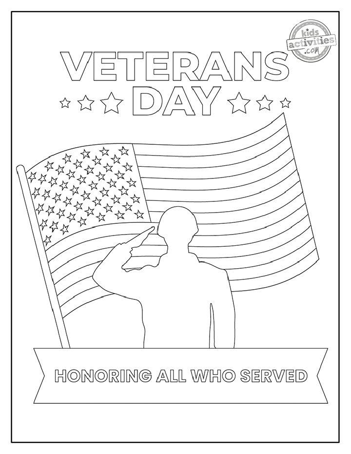 Patriotic Veterans Day Coloring Pages