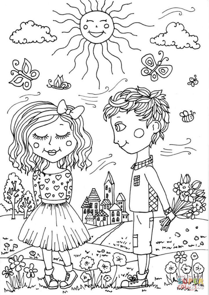 Peter Boy in May Coloring Page for Adults