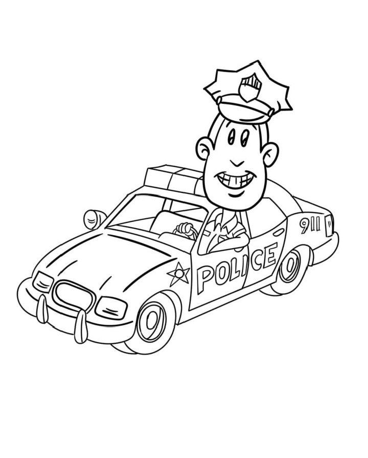 Police Car Coloring Book Pages