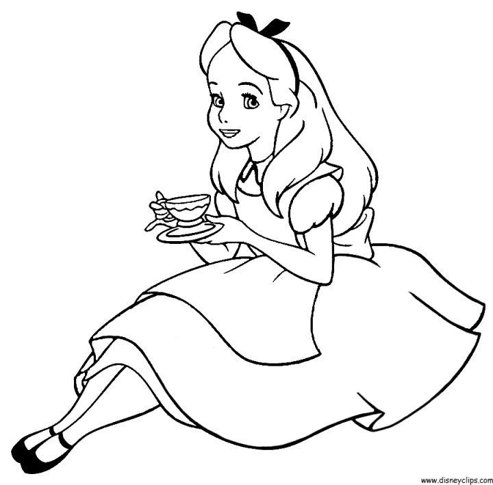 Preschooler's Alice in Wonderland Coloring Pages