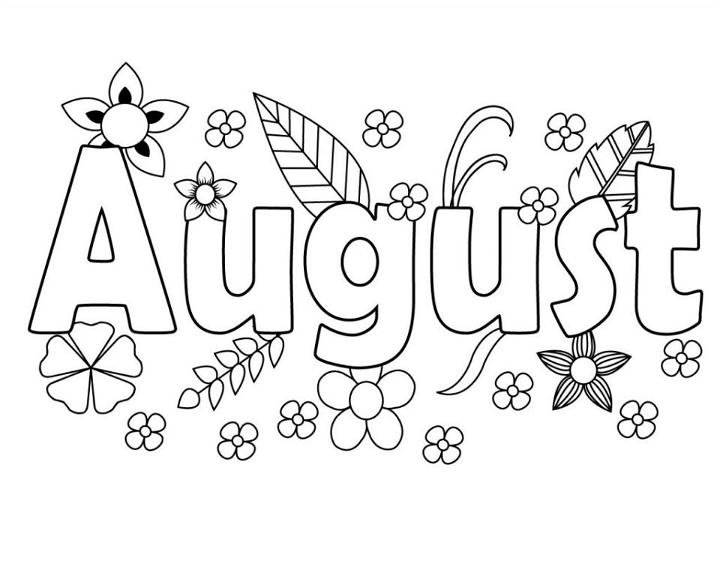Preschooler's August Coloring Pages