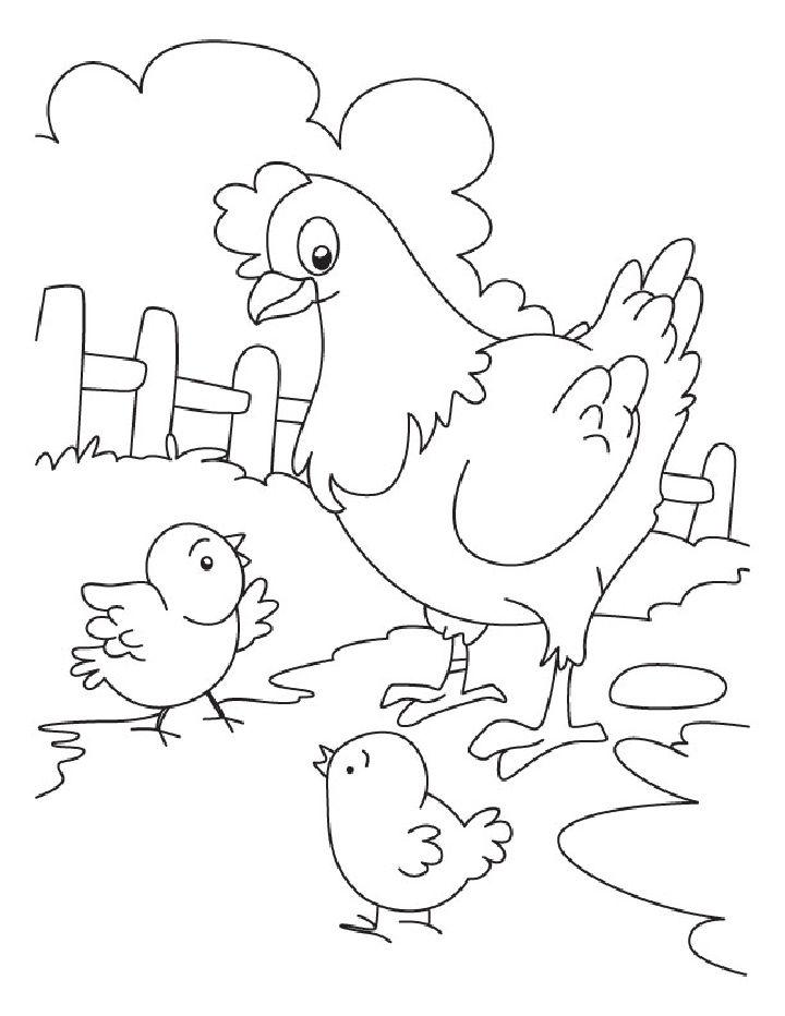 Printable Chickens Coloring Pages