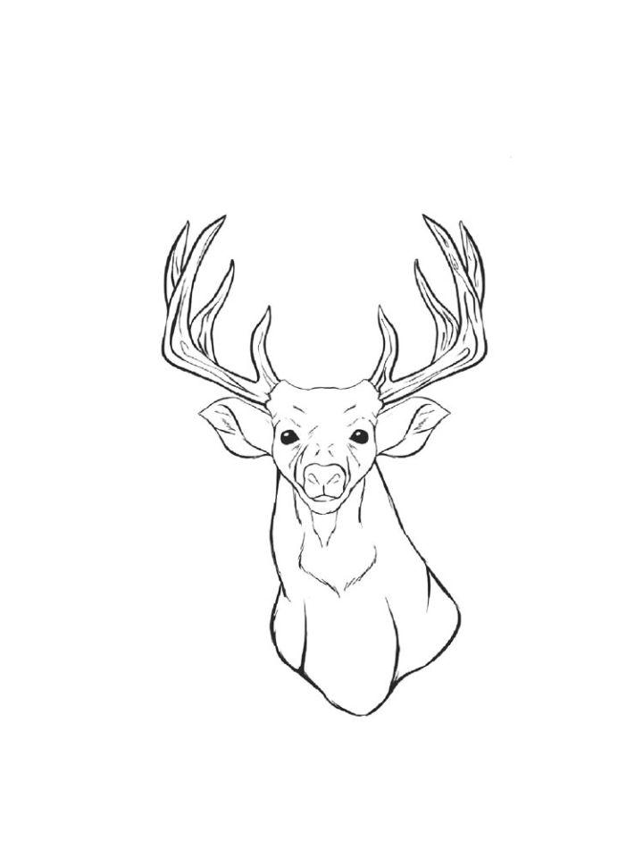 Printable Deer Head Coloring Pages