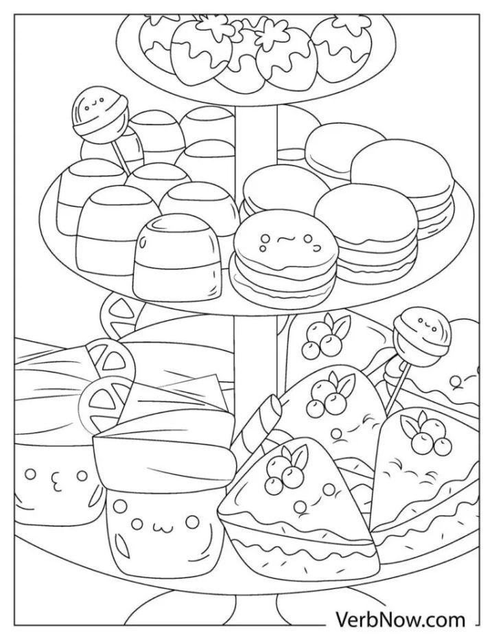 20 Free Dessert Coloring Pages for Kids and Adults - Blitsy