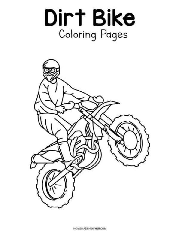 Printable Dirt Biking Coloring Pages