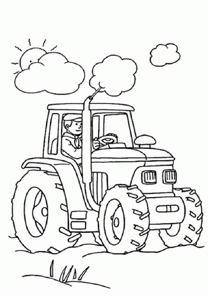 Printable Farm Tractor Coloring Pages