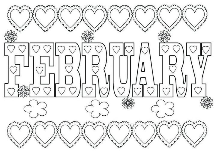 Printable February Coloring Book Pages