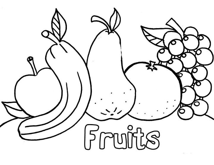 Printable Fresh Fruits Coloring Pages