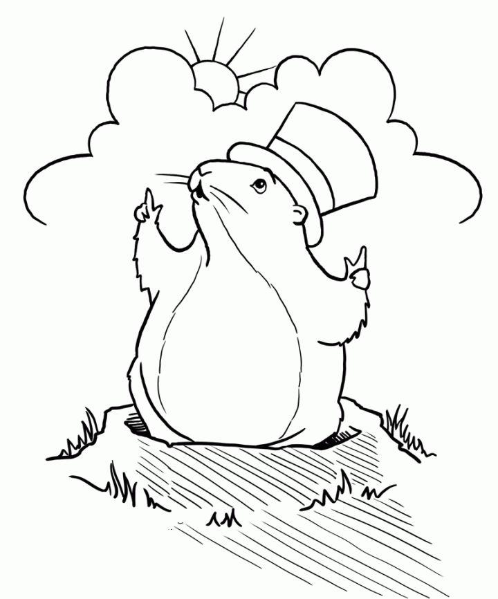 Printable Groundhog Day Coloring Pages