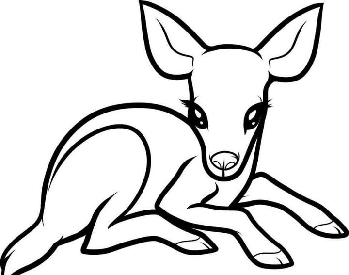 Printable Kawaii Deer Coloring Page