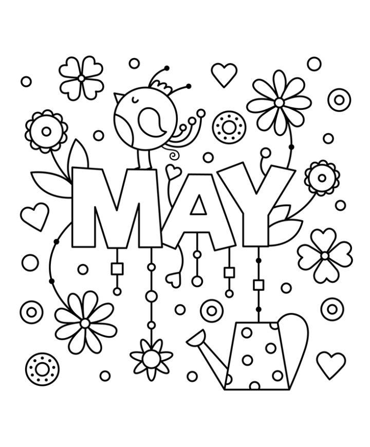 Printable May Coloring Pages