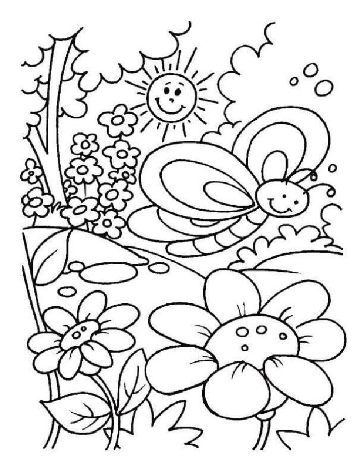 Printable Spring Garden Coloring Page
