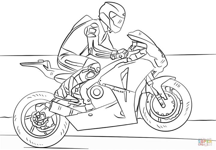 Racing Motorcycle Coloring Page