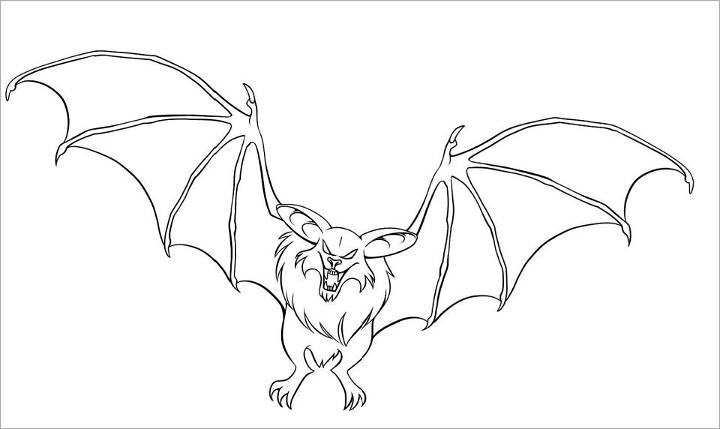 Realistic Bat Coloring Pages