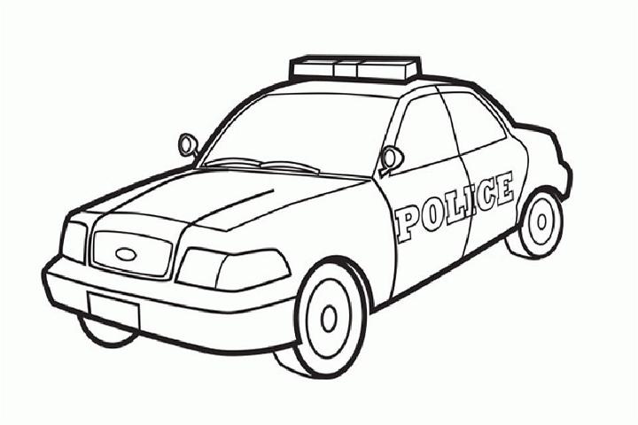 Realistic Police Car Coloring Pages
