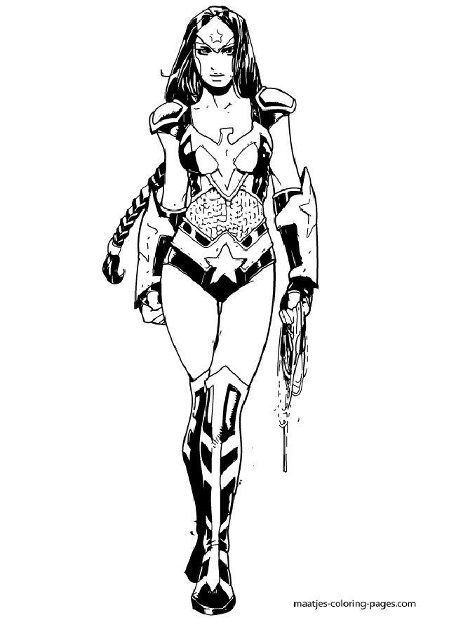 Realistic Wonder Woman Coloring Page