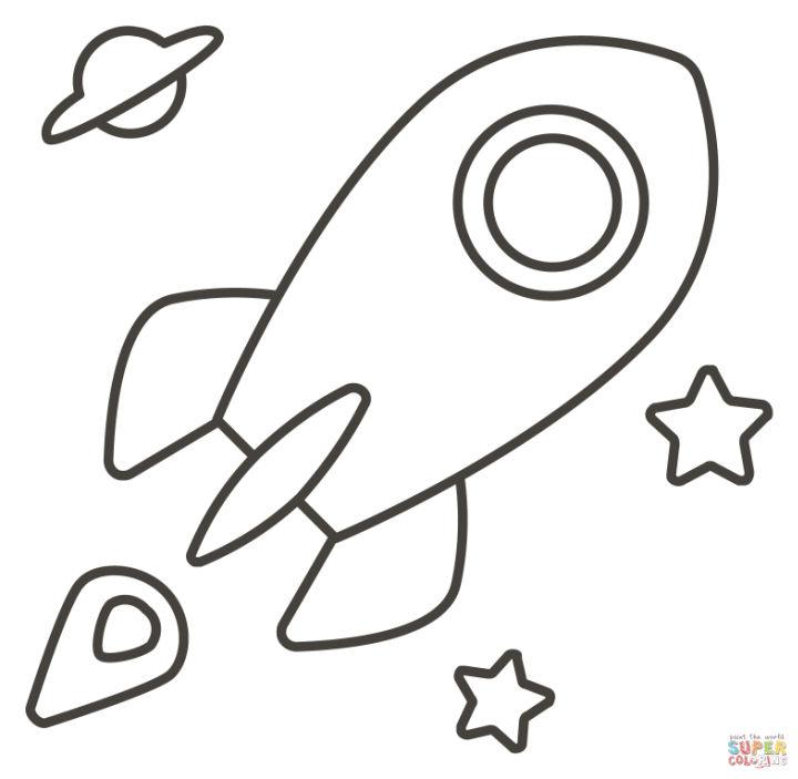 Rocket Coloring Page for Little Ones