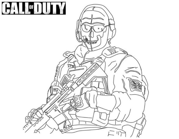 Simon Ghost Riley Call of Duty Coloring Page