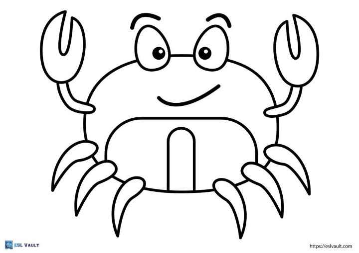 Simple Crab Coloring Pages