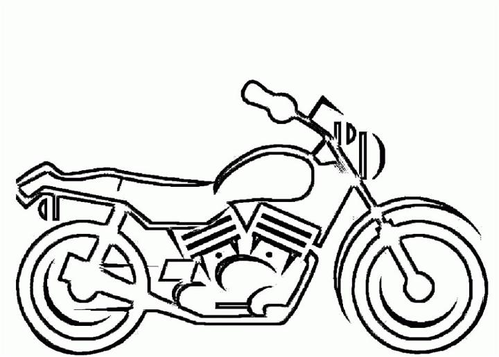 Simple Motorcycle Pictures to Color and Print