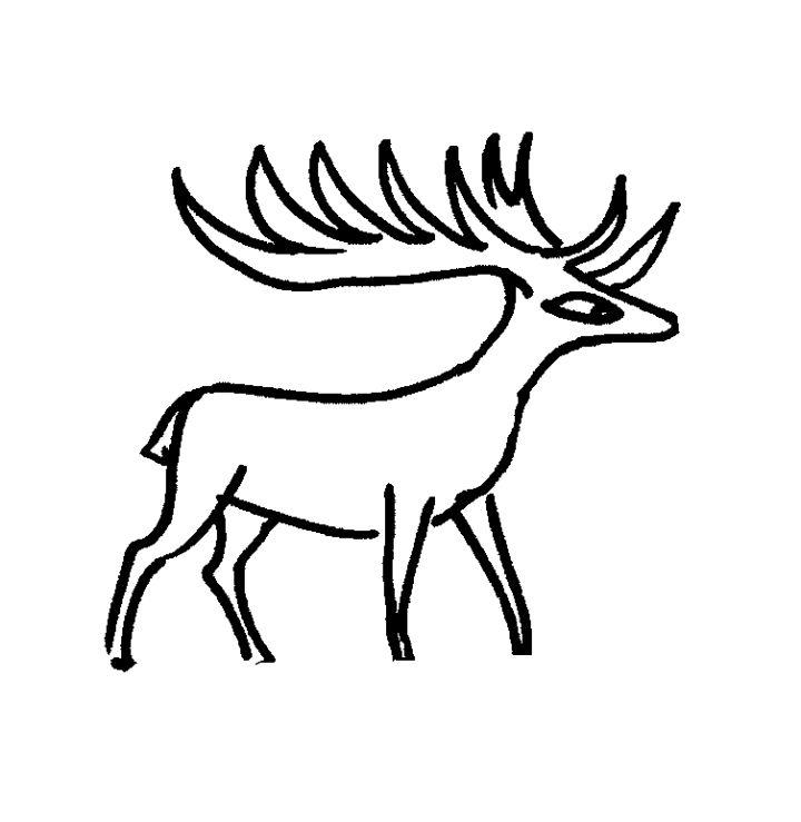 Simple and Easy Deer Coloring Pages