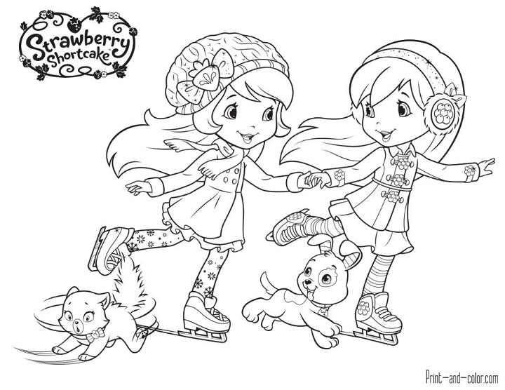 Strawberry Shortcake Cartoon Coloring Pages
