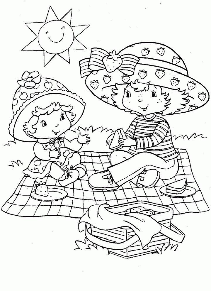Strawberry Shortcake and Friend Coloring Pages