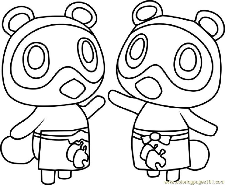 Timmy and Tommy Animal Crossing Coloring Page