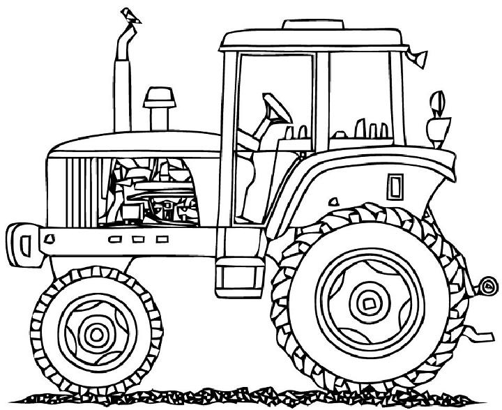 Tractor Coloring Tracer Pages and Posters