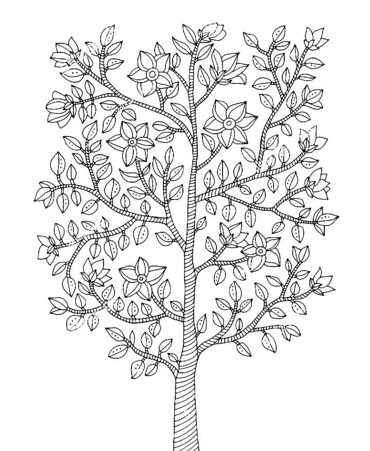 Tree Coloring Pages for Adults