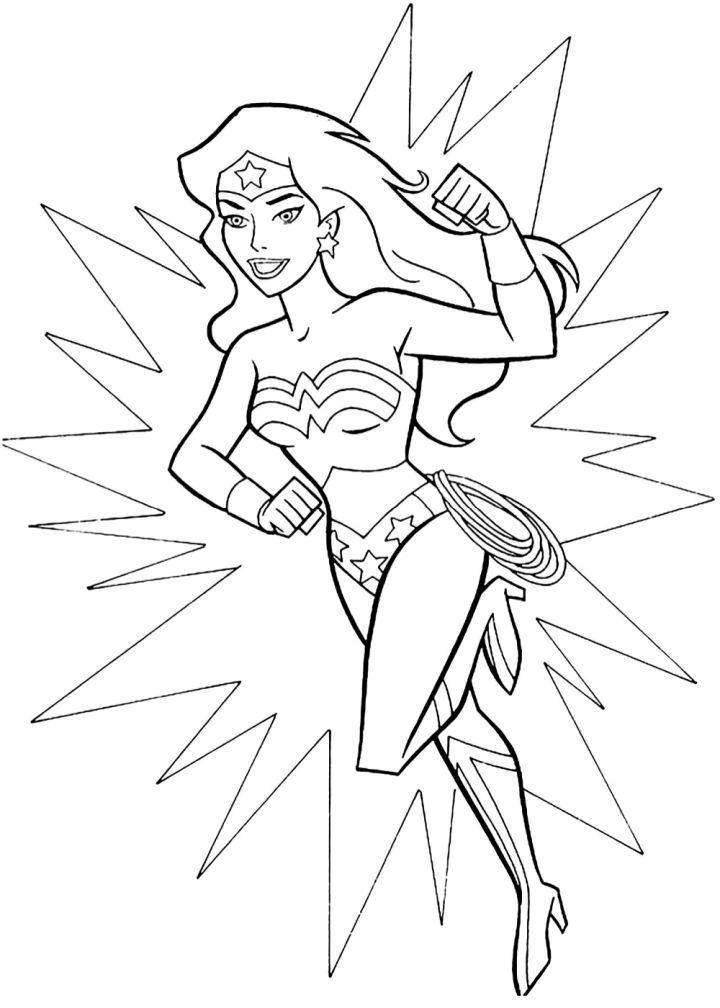 Wonder Woman Coloring Page to Print and Color