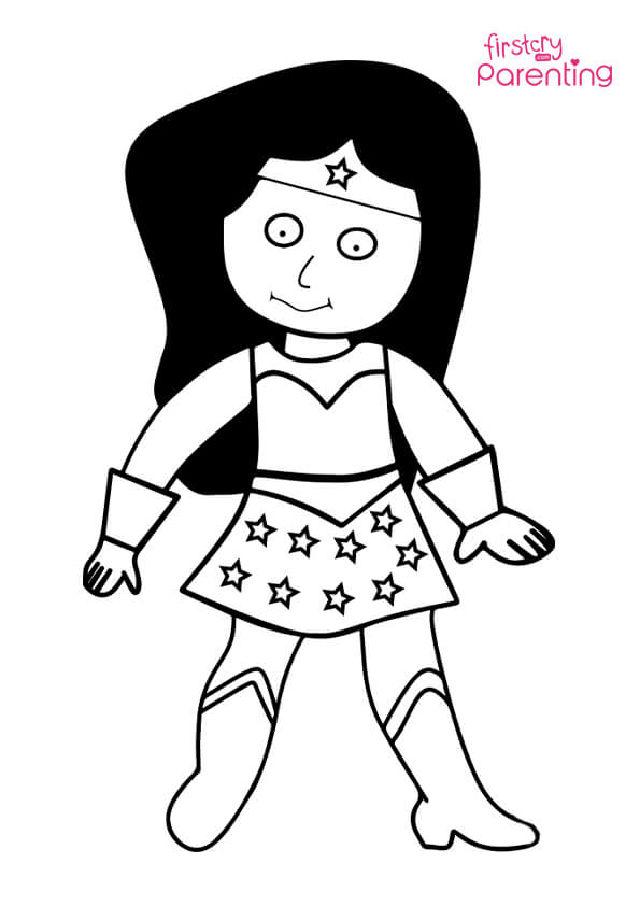 Wonder Woman Coloring Pages for Little Ones