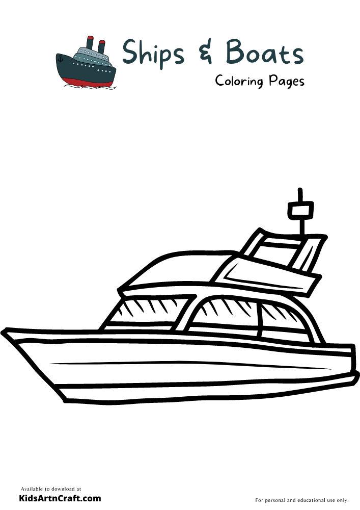 Yacht Coloring Tracer Pages and Posters
