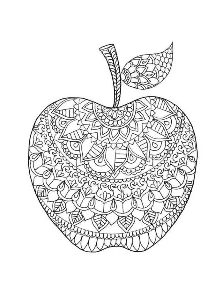 Zentangle Fruit Coloring Pages for Adults