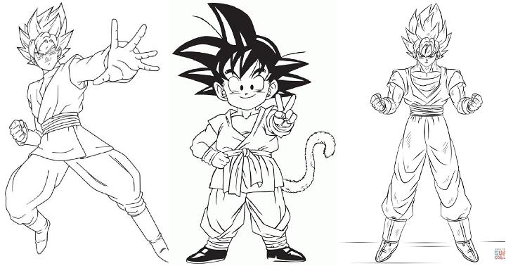 25 Easy and Free Goku Coloring Pages for Kids and Adults - Cute Goku Coloring Pictures and Sheets Printable