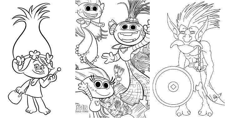 easy and free trolls coloring pages