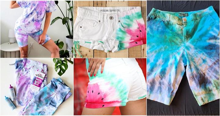 easy tie dye shorts ideas