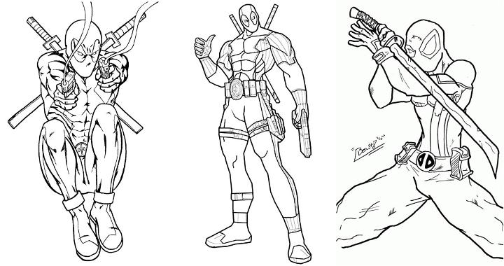 20 Easy and Free Deadpool Coloring Pages for Kids and Adults - Cute Deadpool Coloring Pictures and Sheets Printable
