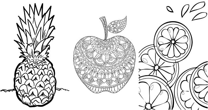 25 Easy and Free Fruit Coloring Pages for Kids and Adults - Cute Fruit Coloring Pictures and Sheets Printable