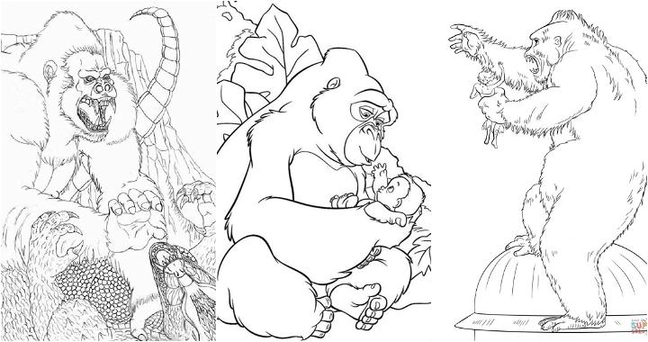 free king kong coloring pages to print