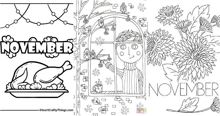 20 Easy and Free November Coloring Pages for Kids and Adults - Cute November Coloring Pictures and Sheets Printable