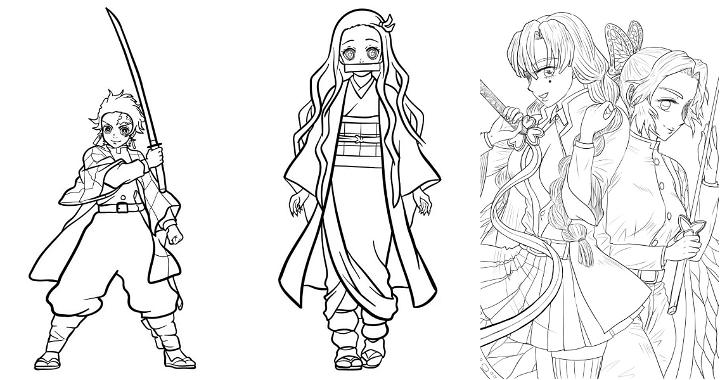 20 Free Demon Slayer Coloring Pages for Kids and Adults